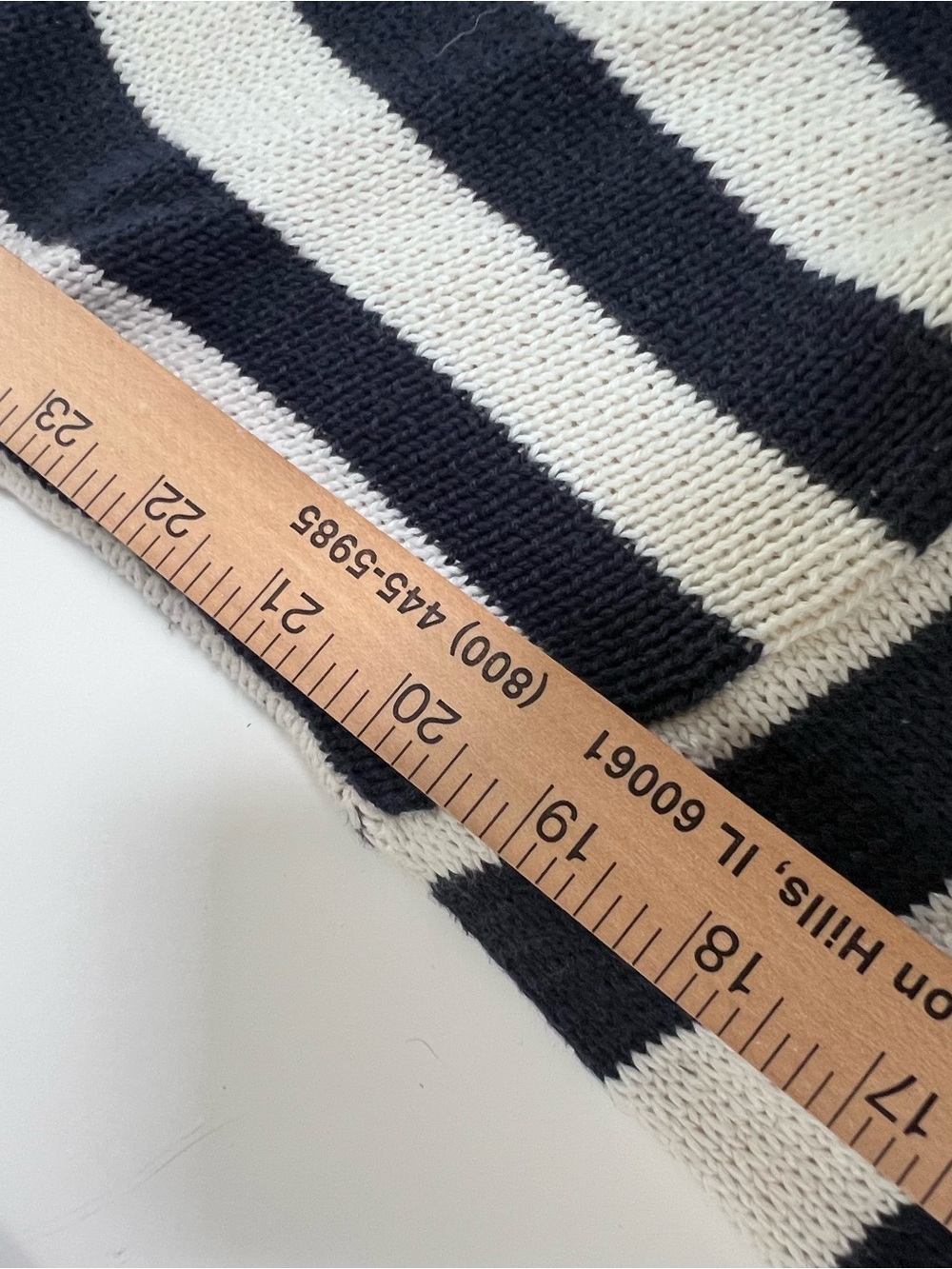 Emerson Fry Carolyn Sweater Organic Cotton, Ivory Navy Blue Nautical Size S - Picture 8 of 10